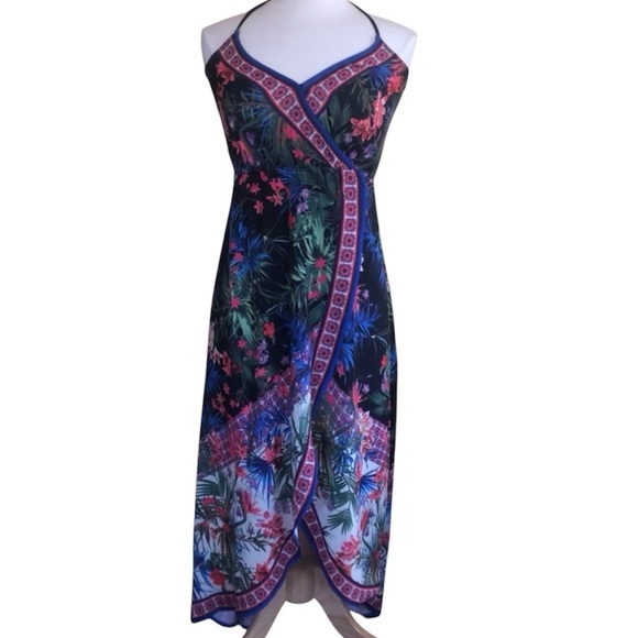 Flying Tomato Dresses & Skirts - Flying Tomato Black & Multi color floral empire maxi tropical Sun dress Size XS